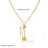 DIEYURO 316L Stainless Steel Heart Pearl Flower Cherry Pendant Necklace For Womens Fashion Trend Neck Jewelry Glamorous Gift
