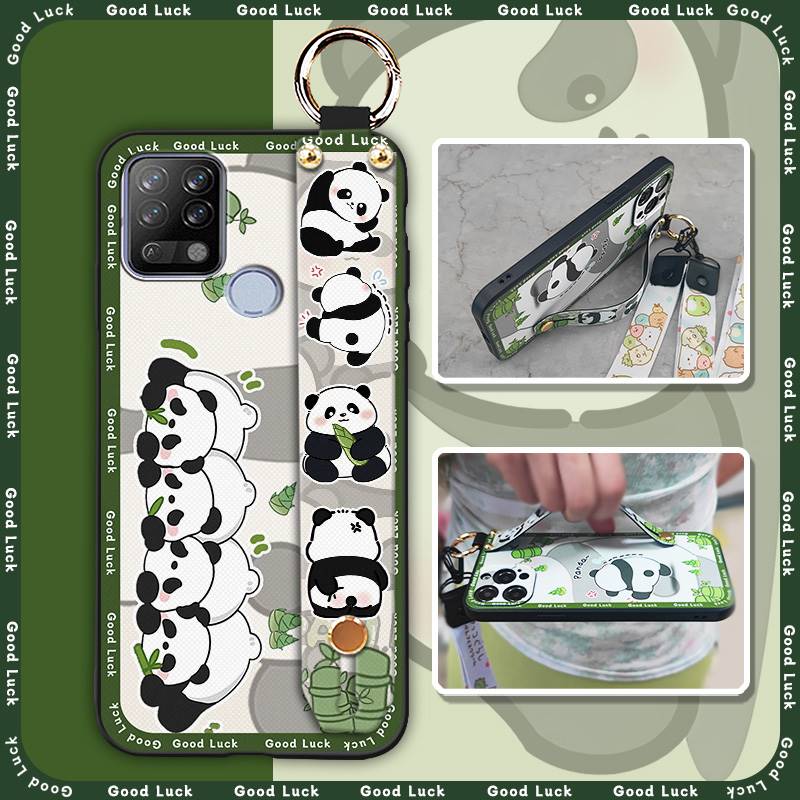 Phone Holder Waterproof Phone Case For Tecno Pova/LD7 Ring Cute Durable Dirt-resistant Back Cover Lanyard Shockproof