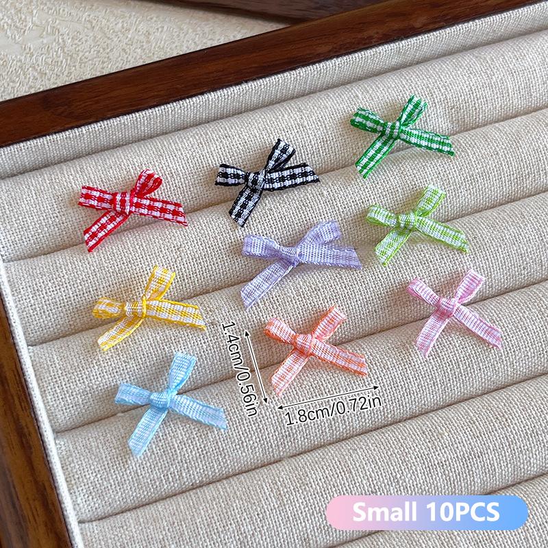 

10 шт. Цветной бантик Шарм Нейл-арт Французские Тканевые Бантики Мини Лента Украшение для Ногтей Ручная Работа DIY Маникюр Аксессуары для Нейл-арта S