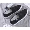 Fashion Soft Breathable Mens Cloth Shoes Slip-on Pure Black Flat Male Brand Casual Shoes Non-slip D557