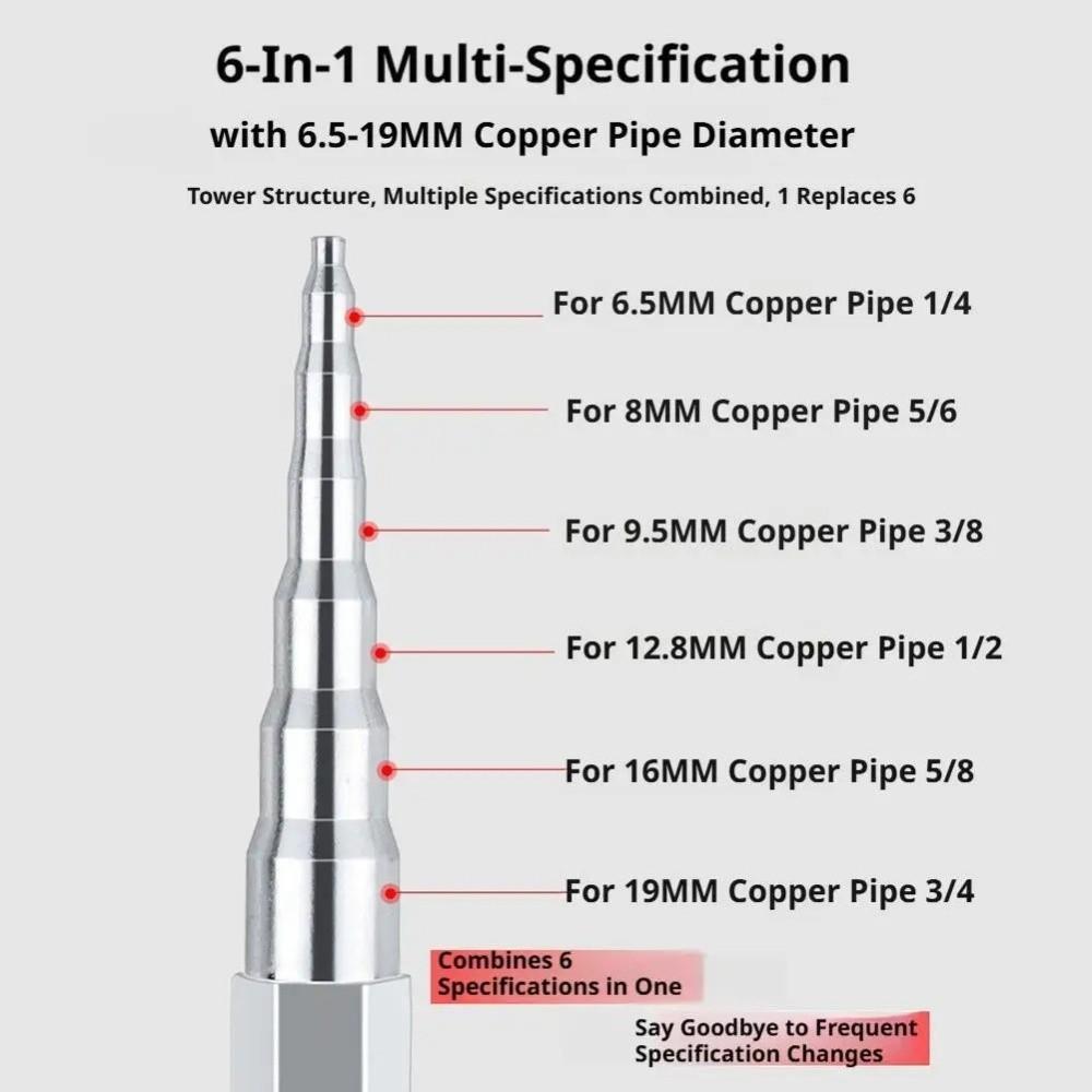 6-19mm Head Range Copper Pipe Expander 6 in 1 Manual Tube Expander For AC Repair