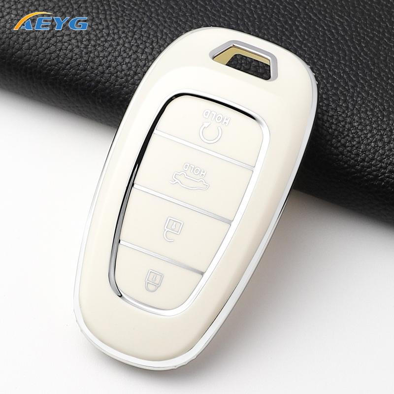 Fashion Soft Tpu Car Key Case Cover Shell For Hyundai Santa Fe Tucson Nexo Nx4 Atos Prime Solaris Key Fob Accessories