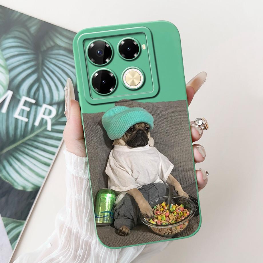 For Infinix Note 40 X6853 / Note 40 Pro 4G 5G / Note 40 Pro+ Plus Case Cover Liquid Silicone Soft TPU Cool Style Cartoon Fundas