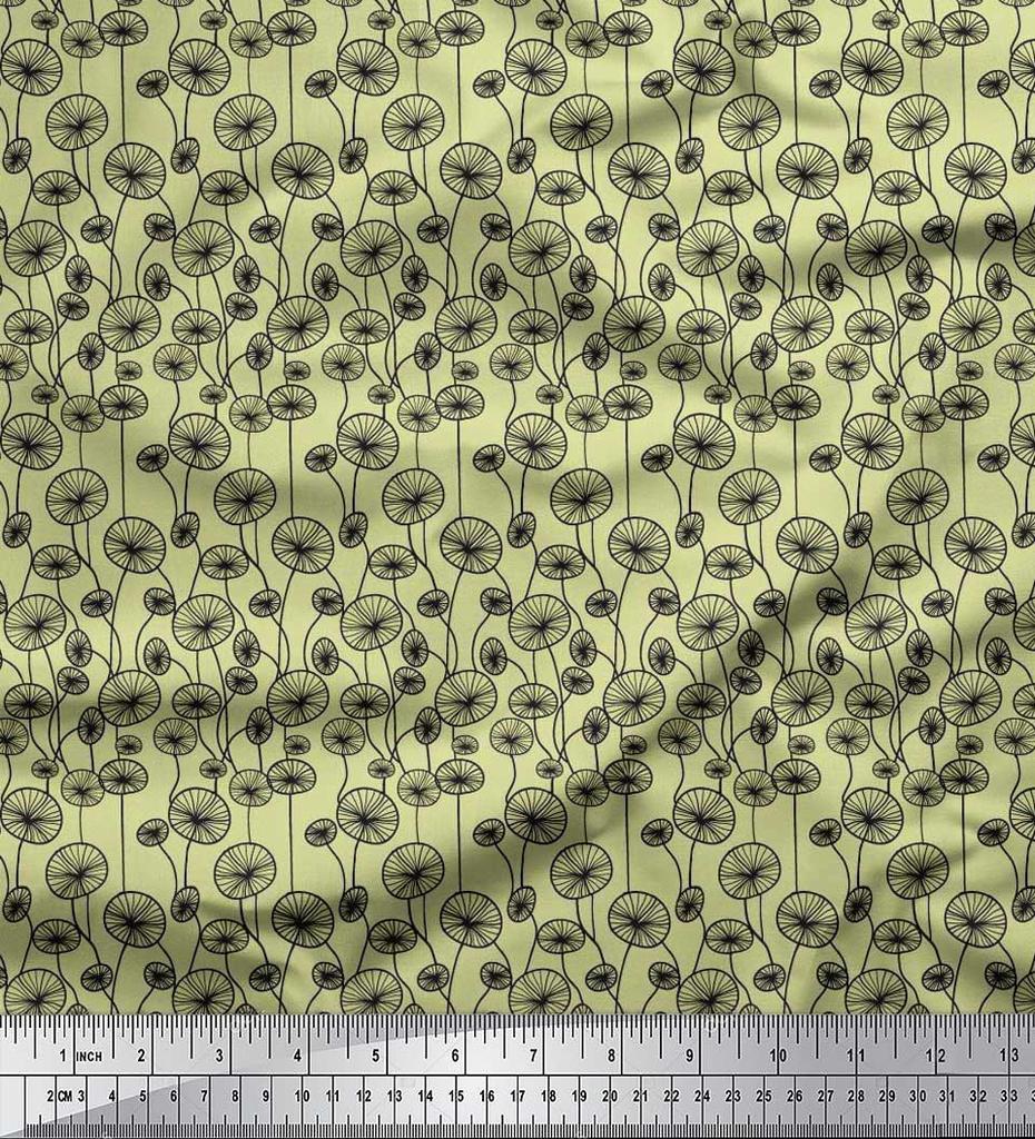 Soimoi Japan Crepe Satin Fabric Artistic Floral Decor Fabric Printed Metre 42 Inch