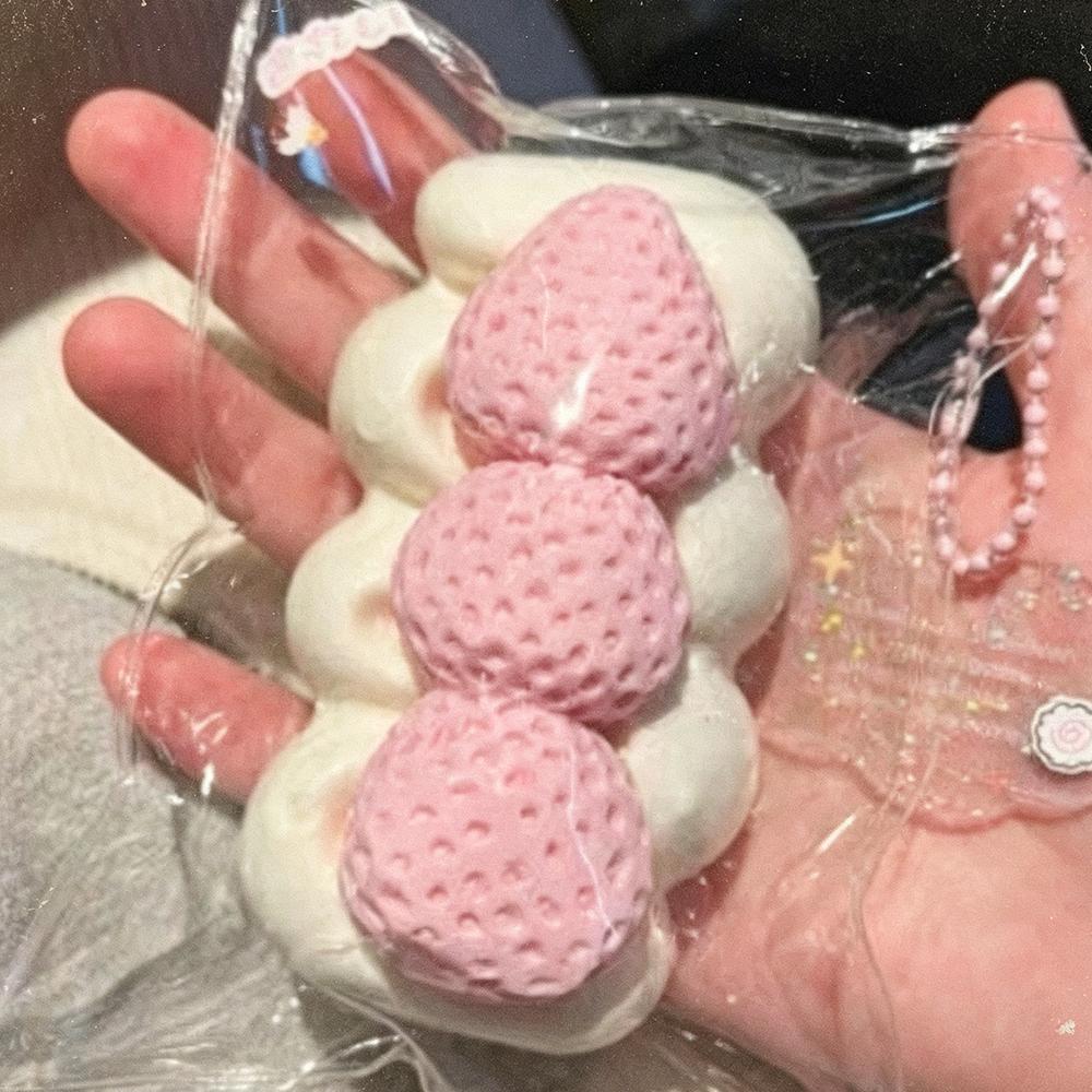 Red Apple Strawberry Egg Tart Strawberry Cream Bar Stress Relief Toy Sensory Toy For Adults Anxiety Relaxation Party Gifts