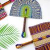 Natural Seagrass Woven Wall Hanging Boho Home Decor for Living Room Entryway Bedroom Handmade Rattan Fan Decor