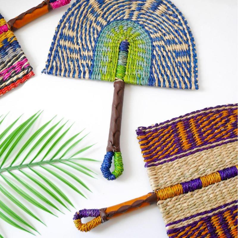 Natural Seagrass Woven Wall Hanging Boho Home Decor for Living Room Entryway Bedroom Handmade Rattan Fan Decor