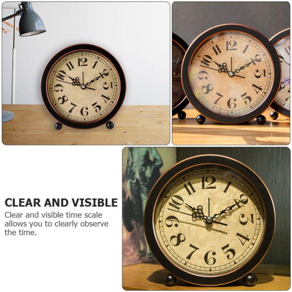 Chic Design Desk Alarm Clock European Style Simple Digital Clock Mute Bedside Clock  Tabletop