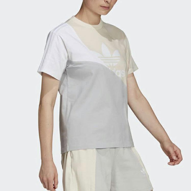 Adidas Originals Trefoil Logo Print Casual Round Neck Short Sleeve Drop Shoulder T-Shirt Women T-Shirts HC7041