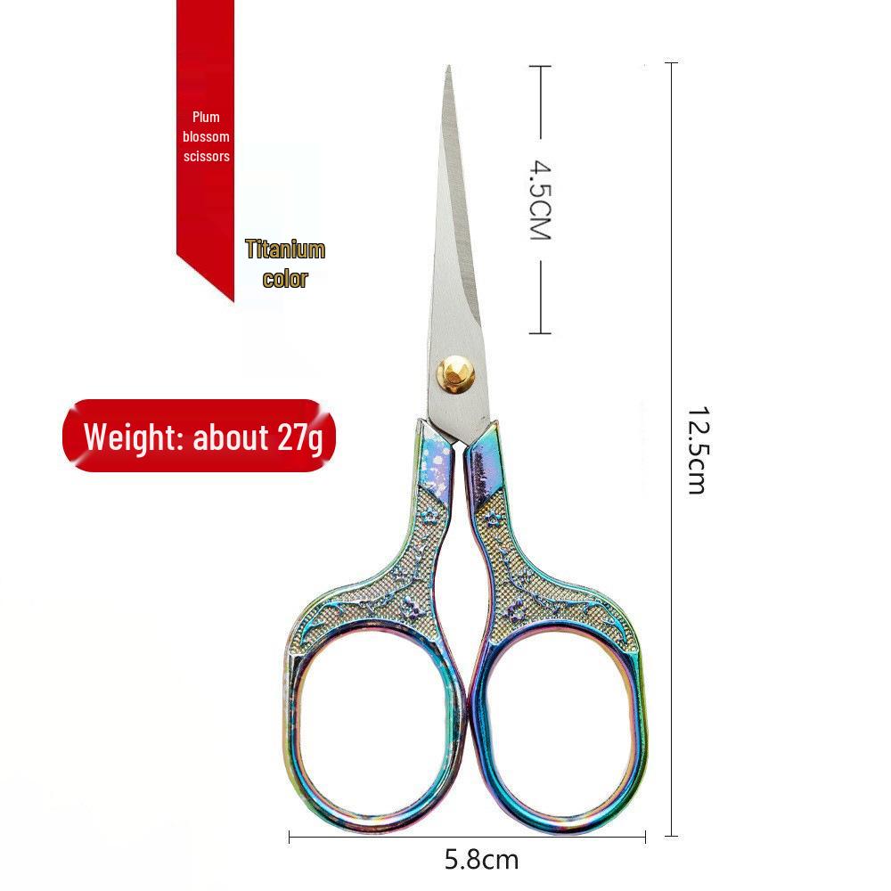 Retro Plum Blossom Embroidery Scissors – Alloy Stainless Steel for Cross Stitch and Handmade Crafts