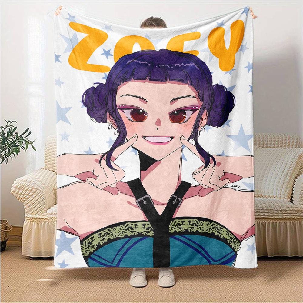 1pc KPop Demon Hunters ZOEY5 Blanket, Gift, for Men and Women, Soft Blanket, Good for Sofa Bed Couch Travel, Lightweight Flannel Blanket