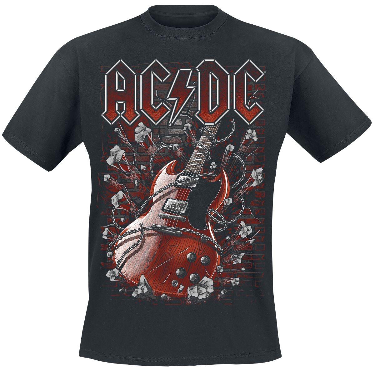 

Crew Neck T - Shirt with AC/DC Chained Guitar Creative - Inspired Graphic Featuring Rock Art for Fans AC/DC 4XL