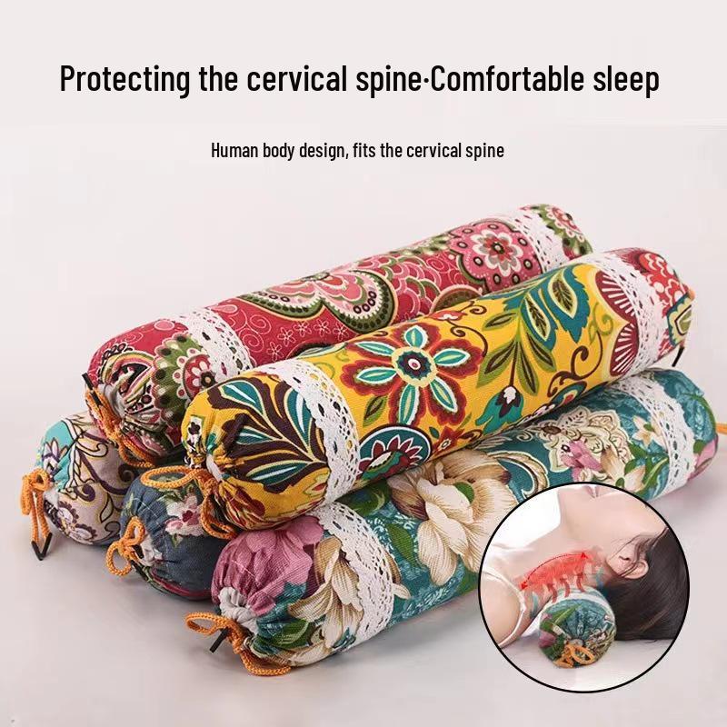 Mugwort Electric Heating Neck Pillow - Removable Cervical Support In Coarse Cloth