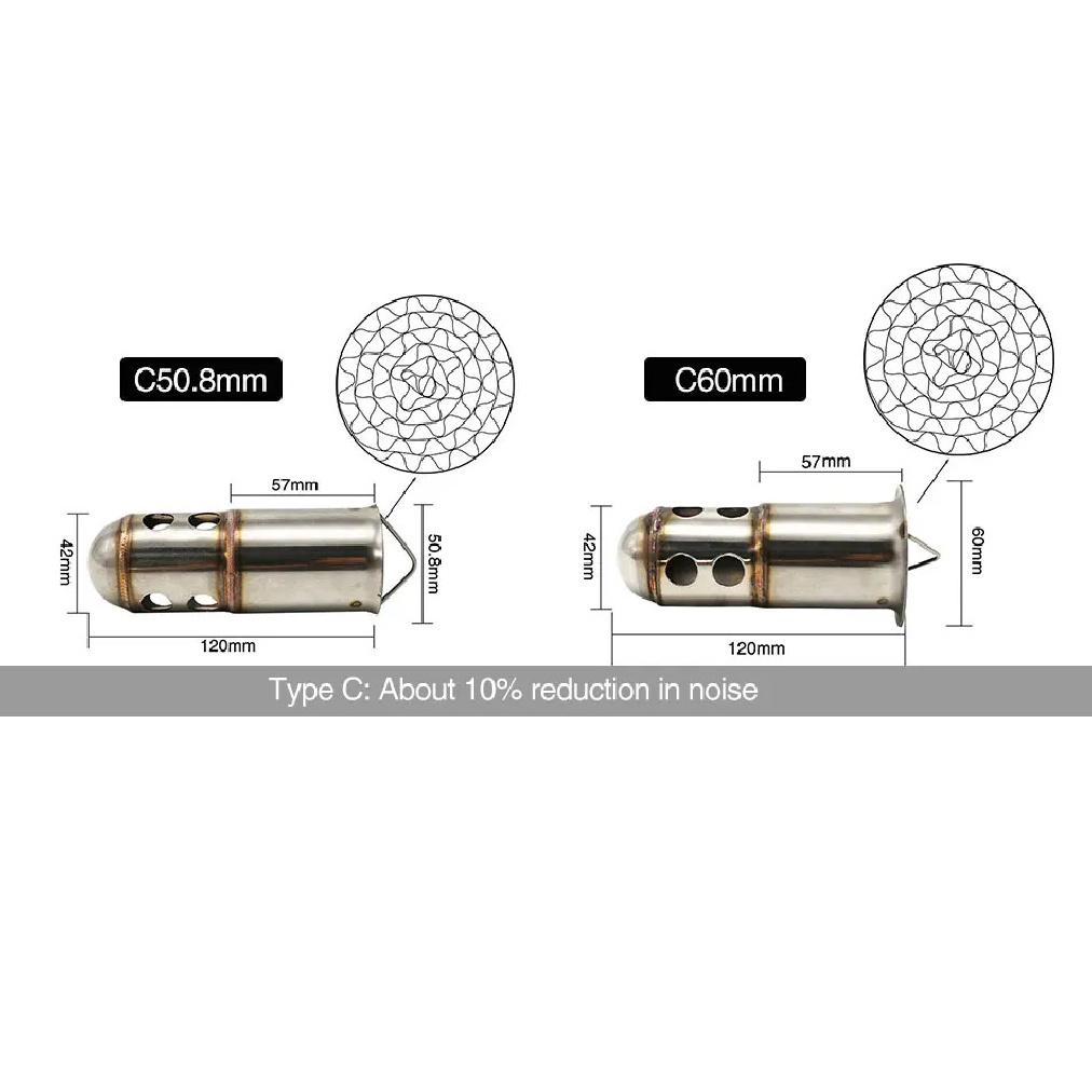 Sclmotos- 51mm/60mm Stainless Steel Motorcycle Exhaust Catalyst DB Killer Muffler Silencer Noise Sound For Yamaha for Honda CBR