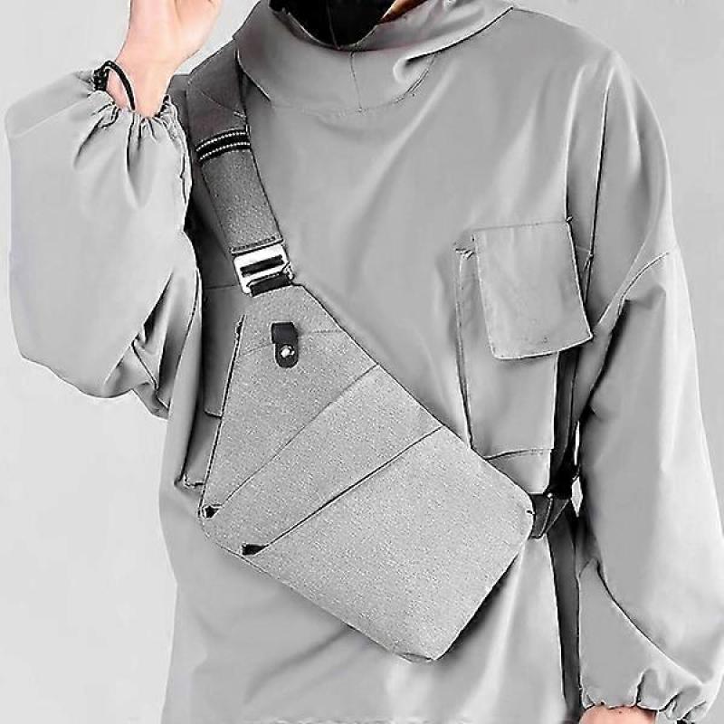 Men's Anti-Theft Bag, Anti-Theft Tote, Crossbody Bag, Travel & Sports Essential, Gray