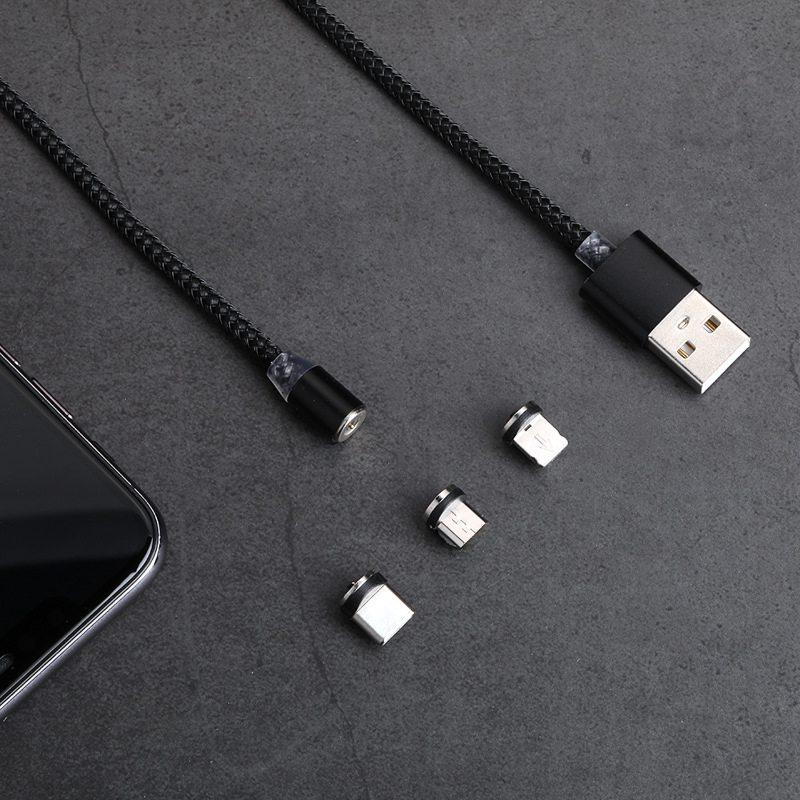 3 In 1 Magnetic Micro USB Cable 3in1 Fast Charging Magnet Charger USB Type C Mobile Phone Cable Cord