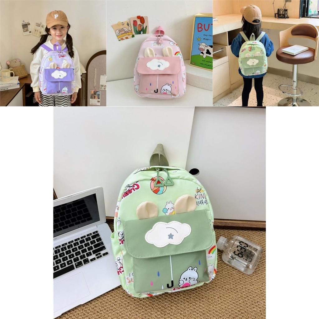Toddler Kids Cute Animal Backpack With Cartoon Rabbit Print And Ear Design For Preschool And Playdates