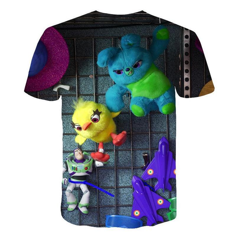 Lebhaftes Toy Story 4 Unisex 3D-Druck Freizeit-T-Shirt für bequeme Sommerkleidung