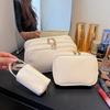 Fashion PU Leather Tote Women Large Capacity Makeup Bag Portable Cute Ladies Cosmetic Toiletry Storage Pouch Handbag Zipper Bag