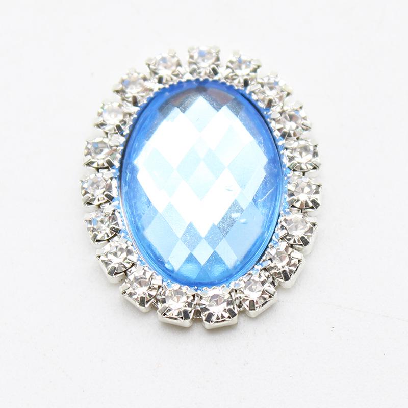 20x24mm Oval Acrylic Rhinestone Flatback Buttons for Handmade Jewelry and DIY Clothing Accessories