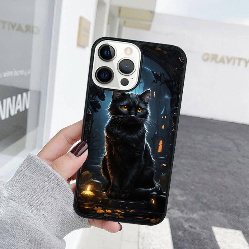 Animal Cartoon Halloween Cat Phone Case For iPhone 17 Air 15 16 Cover  11 13 14 Pro Max 12 Plus Max Fundas