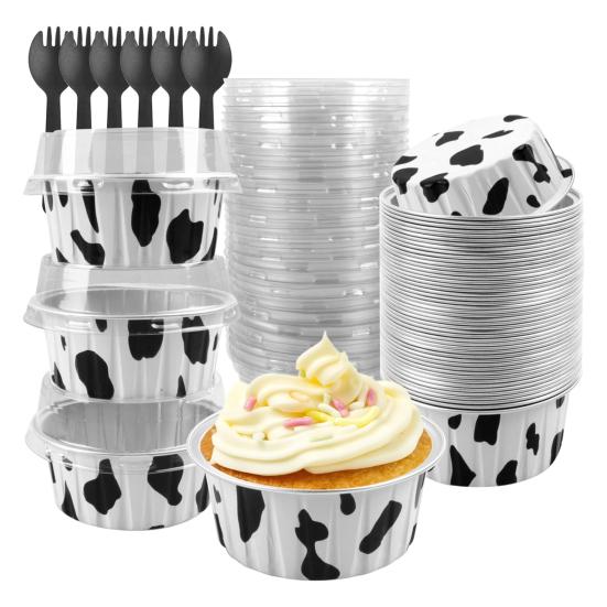 Hliníkové fóliové košíčky na dorty Mini formičky na dorty Jednorázová pečicí forma na Mousse Pudink Brownies Osobní porce Pečicí plech