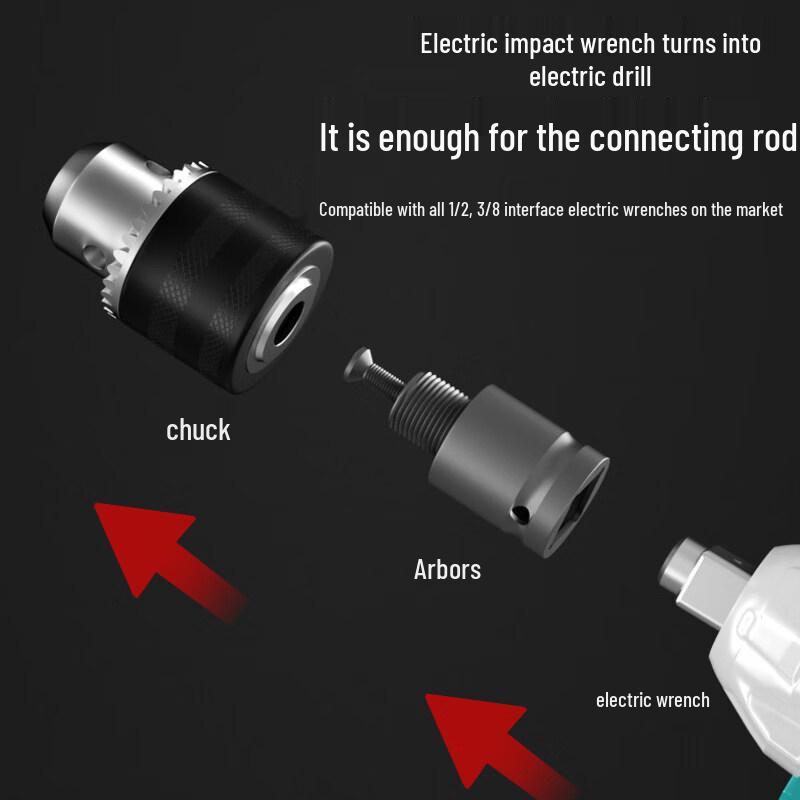Metal Drill Chuck & Electric Wrench Converter Kit