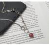 Korean Style s925 Sterling Silver Strawberry Crystal Women's Choker - Simple, Retro Mori for Autumn/Winter Sweaters