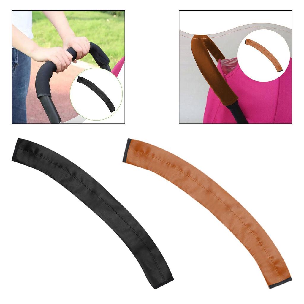 1Pc Zipper Detachable PU Leather Stroller Handle Cover Comfort Baby Cart Armrest Protective Accessory