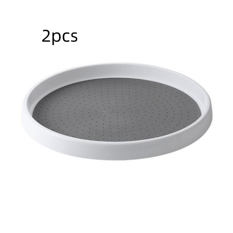 2pcs/Stainless Steel Seasoning Storage Rack Kitchen Round Storage Tray Household Multi-Functional Condiment Rack