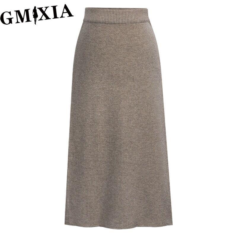 GMXIA Damska Moda Casual Jednolity Kolor Nadruk Wiosna Jesień Spódnica