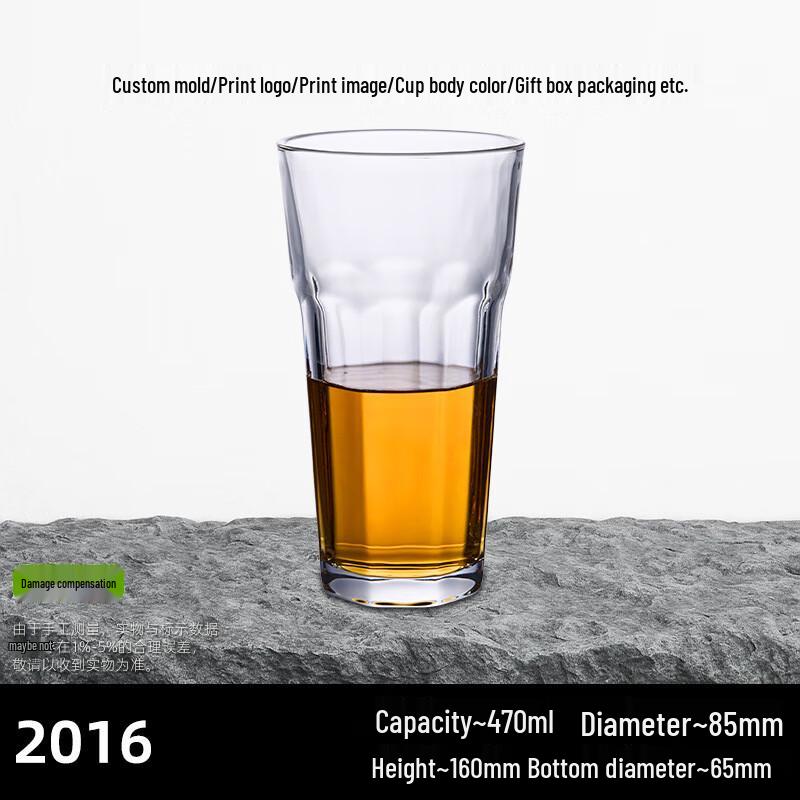 Thickened Transparent Glass Beverage Cup