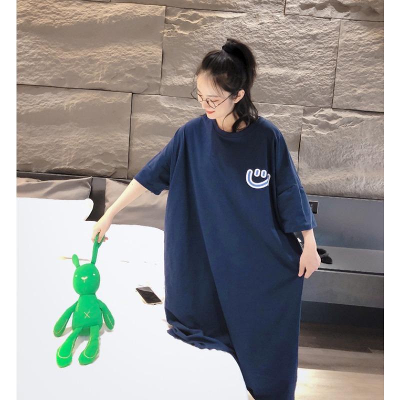 Women's Fashion Summer Spring 1/2 Sleeves O-Neck Loose Waistline Casual Dresses