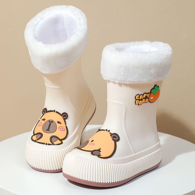 Kinder-Capybara-Gummistiefel: Süß, Wasserdicht, Rutschfest, Niedriger/Mittlerer Schaft, Warm
