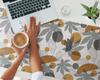 Protective Vinyl Mat For Companies And Offices Geometric Leaves 120X60 Cm