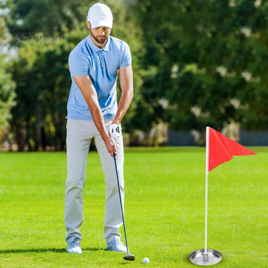 Golf Course Decoration Accessories Flag And Cup Set Mini Putting Green Flagstick for Yard Detachable Hole Enthusiasts Driving Range Backyard Practice