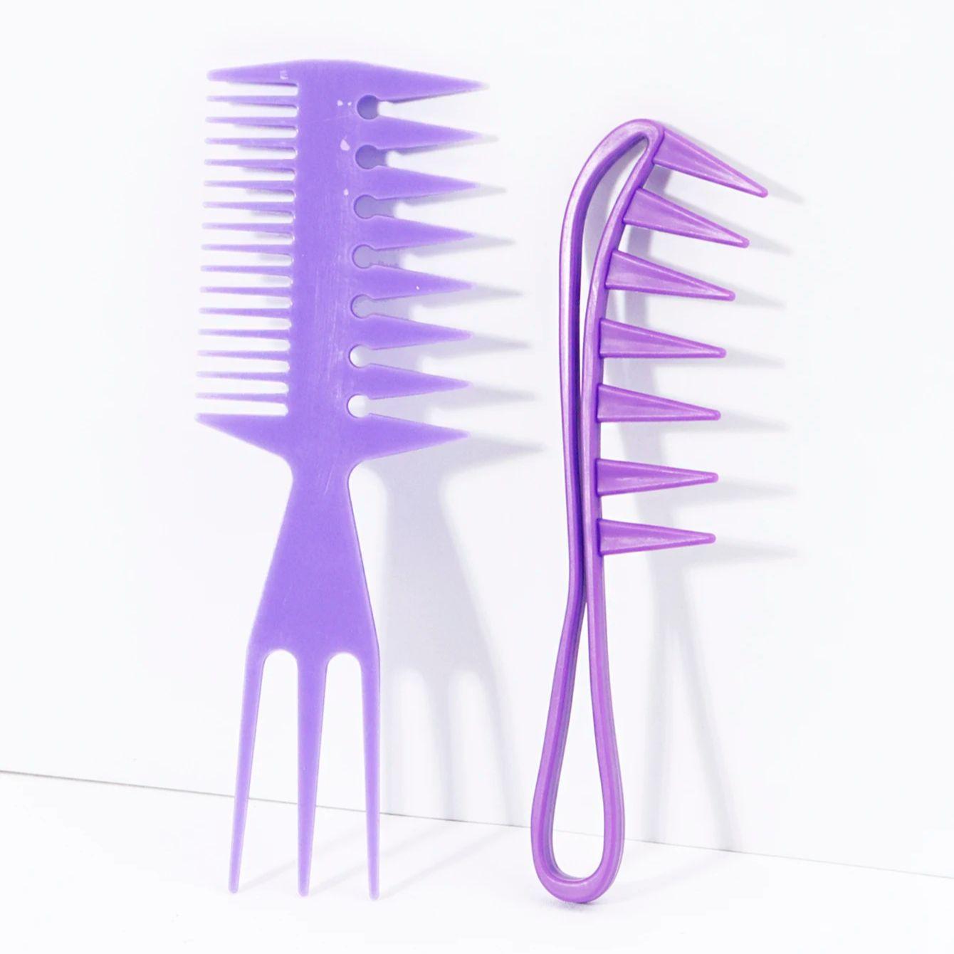 

2pcs comb set, anti-static double-sided comb tail handle comb, hair comb, salon professional hair styling tool