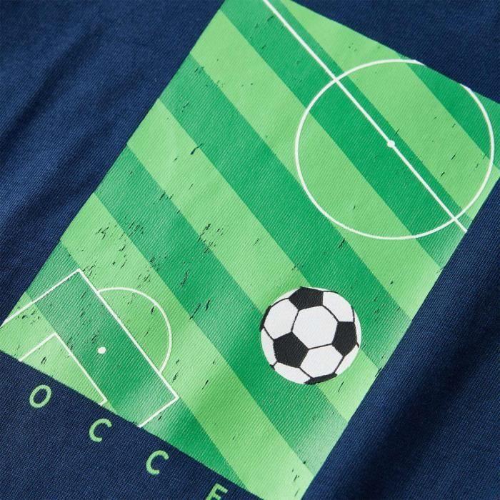 T-shirt enfants à manches longues imprimé terrain de football 92-104-116-128-140