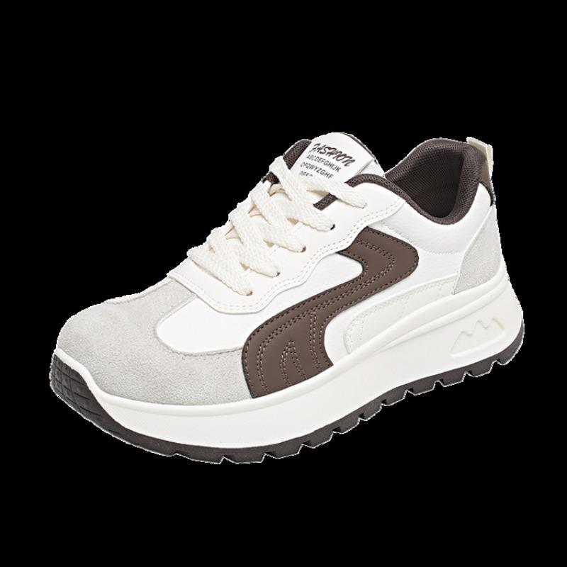 Color matching heightening shoes spring new college style daily casual little white shoes platform lace-up sports shoes