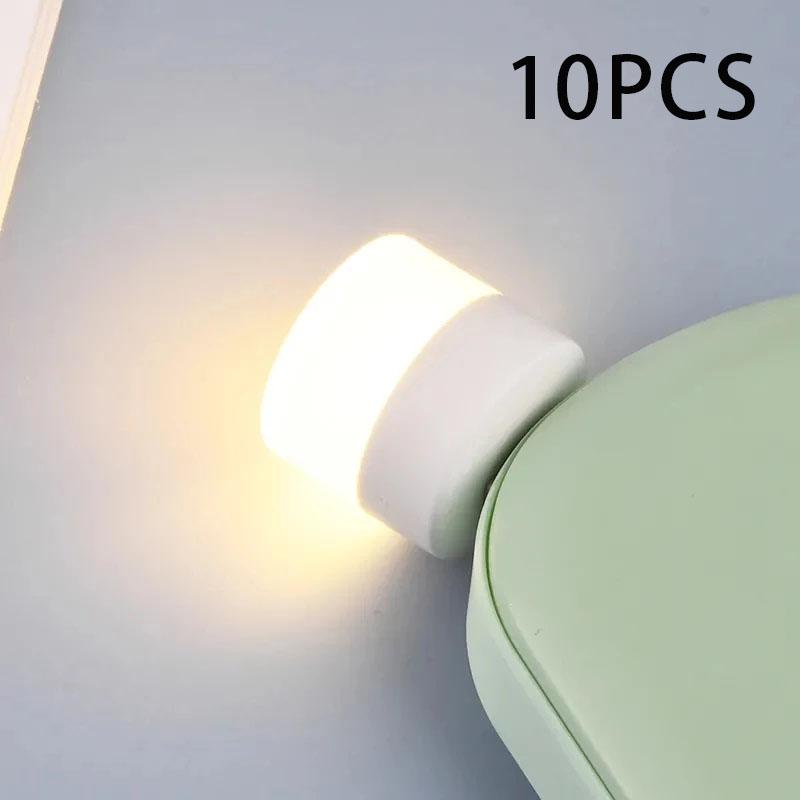 

10 Pieces USB Night Light Warm White LED Plug-In Light Bulb Portable Home Environment Light Energy-Saving Reading Night Light