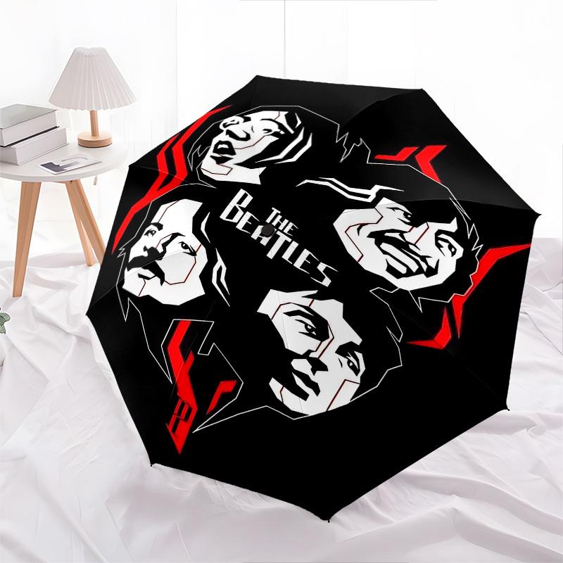 1pc The Beatles Automatic Open Close Umbrella Windproof Canopy, Automatic Open Close Button10241