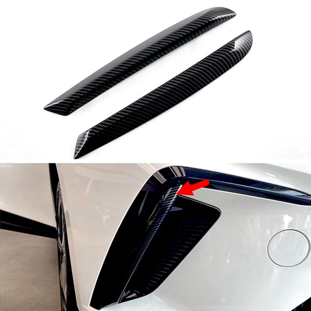 Suitable For MG4 EV2022-2024 Car Front Foglight Cover Trim Foglight Bezel Bumper Sticker Accessories ABS Carbon Fiber 2x