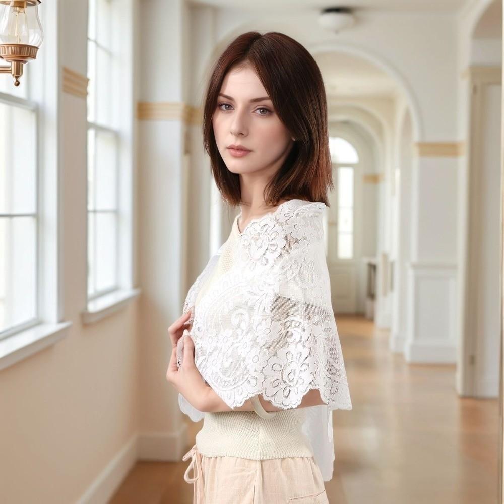 White Dot Lace Scarf Thin Hair Scarf Headband New Foulard Bandana  Women