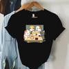 Cat Party Kawaii T Shirt Women Summer Tops Sushi Graphic T Shirts Casual Fashion Tee Shirt Trendy Korean Streetwear Y2k Tees