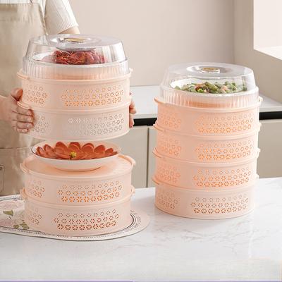 Hollow Vegetable Cover with Multiple Layers of Food Dust PreventionCovering The Dining Table with Leftover Food At Home