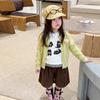 Girls Knit Cardigan Fall Casual Sweater Coat A Baby Clothes Solid Color Long Sleeve