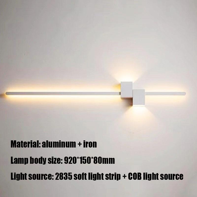 Minimalist Long Wall Lamp Bedroom Bedside Lamp Modern Minimalist Creative Living Room Sofa Grille TV Background Wall Lamp