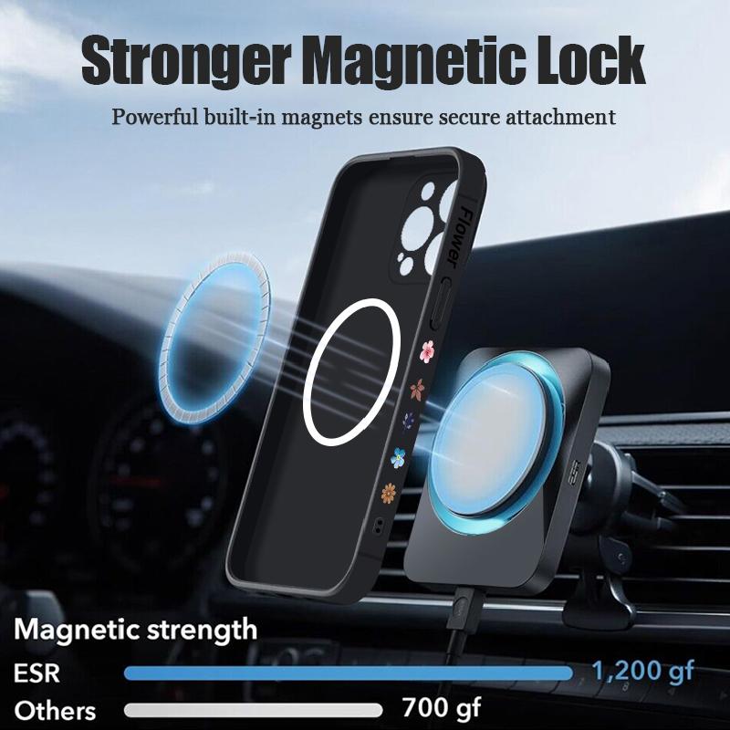 Für iPhone 17 Pro Max Hülle INS Buntes Blumenmuster Magnetisch Für Magsafe Weiche Hülle Für iPhone 16 15 14 13 Pro Max 17E 16E