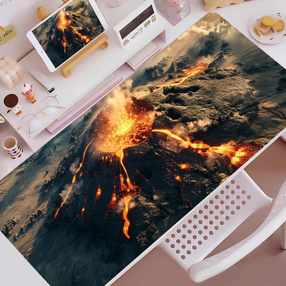 Volcanic eruption Mouse Pad Gaming Mouse Pad Mouse Pad with Edges and NonSlip Rubber Base Extended Mouse Pad