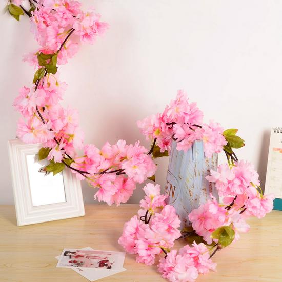 Rattan Plastic Rose Vine Artificial Flowers for Wedding Décor, Ceiling or Wall Hanging, and Air Conditioning Pipe Cover